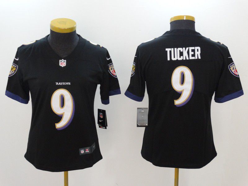 Women Baltimore Ravens #9 Tucker Black Nike Vapor Untouchable Limited NFL Jerseys